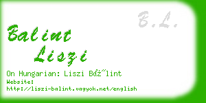 balint liszi business card